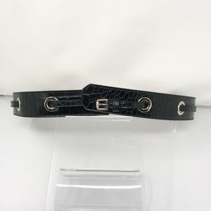 Authentic Jimmy Choo women Black leather belt size 90